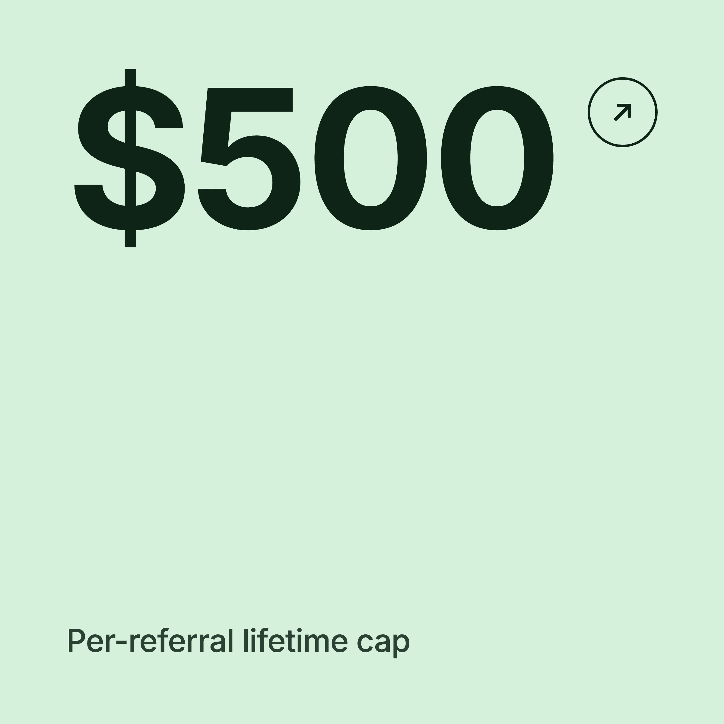 $500 lifetime cap per referral